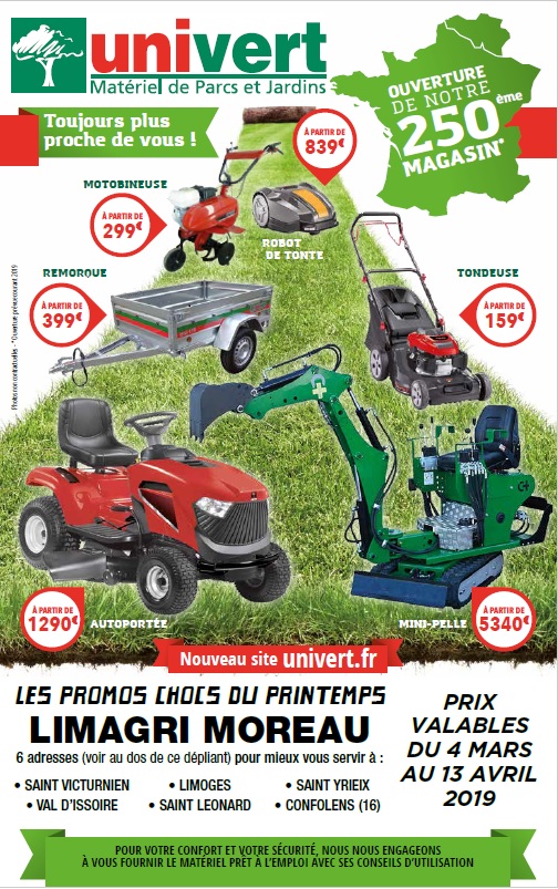 Le dépliant Univert 2019 avec toutes ses promotions est arrivé!!!